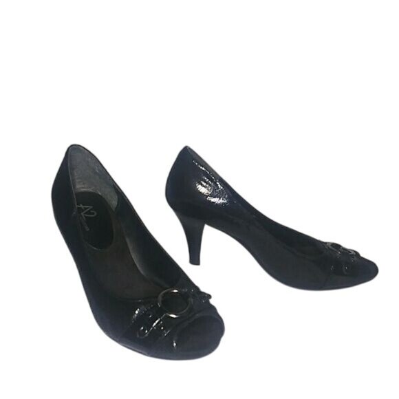 A2 by Aerosol Peep Toe Black Pumps -- Size 7.5 - Picture 2 of 8
